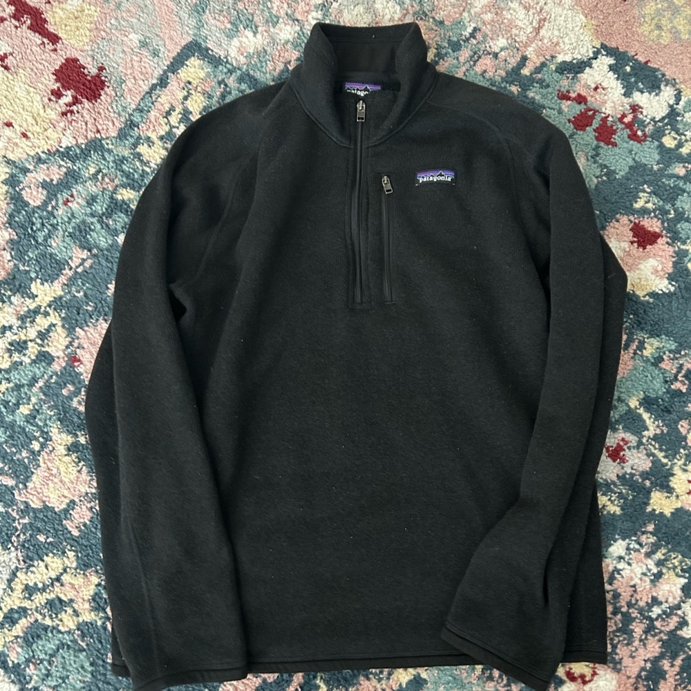 Patagonia Men's Black Better Sweater 1/4 Zip Fleece